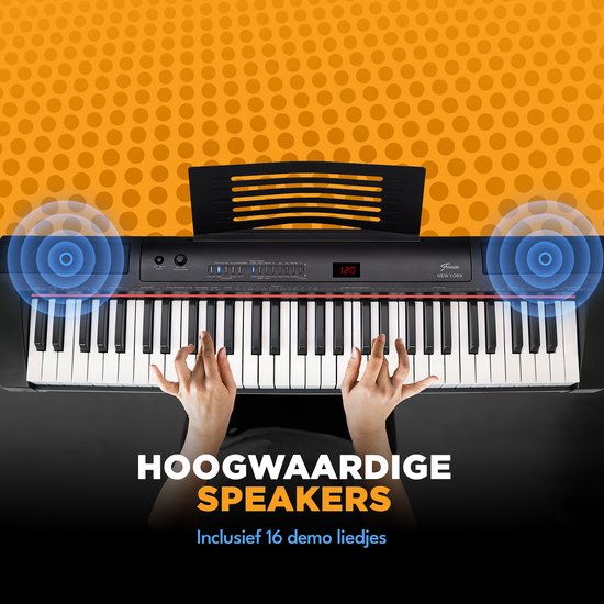 Finesse Digital Piano - 88 touches lestées - Stand & Stool - Piano à clavier - Piano électrique - Adulte & Enfant