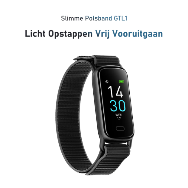 Montre connectée Fittek GTL1 - Noire - Suivi de la santé 24 h/24, 7 j/7 - Autonomie de 7 jours