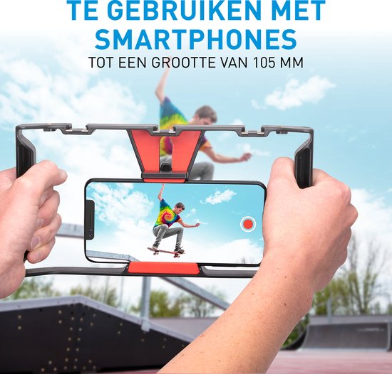 Grundig Smartphone Video Rig - Poignée - Noir/Rouge