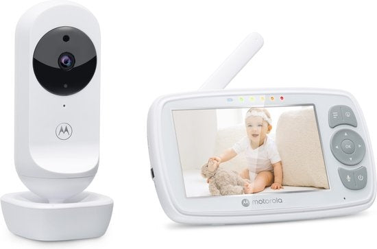 Motorola Nursery Babyfoon - avec caméra - VM34 - Écran couleur 4,3 pouces - Vision nocturne infrarouge - Fonction interphone - Berceuses