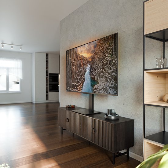 Auronic TV Stand - Pied TV - Rotatif - Réglable - Convient aux écrans incurvés - Jusqu'à 85 pouces - Noir