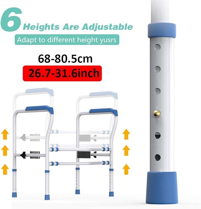 BODHIS Barre de WC - Réglable & Antidérapante - max 113 kg - 55.5 x 50.5 x 80.5 cm - Blanc