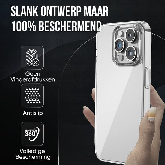 Phone Case Transparent Fit Iphone 15 Pro Case Transparent With Screen Protector Protective Glass