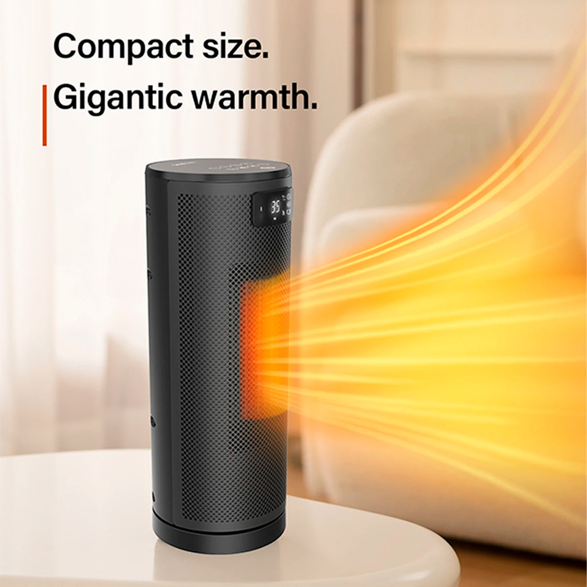 Radiateur soufflant céramique OmniHeat 1 800 W – 4 niveaux de chaleur, mode Éco, télécommande et minuterie 24 heures