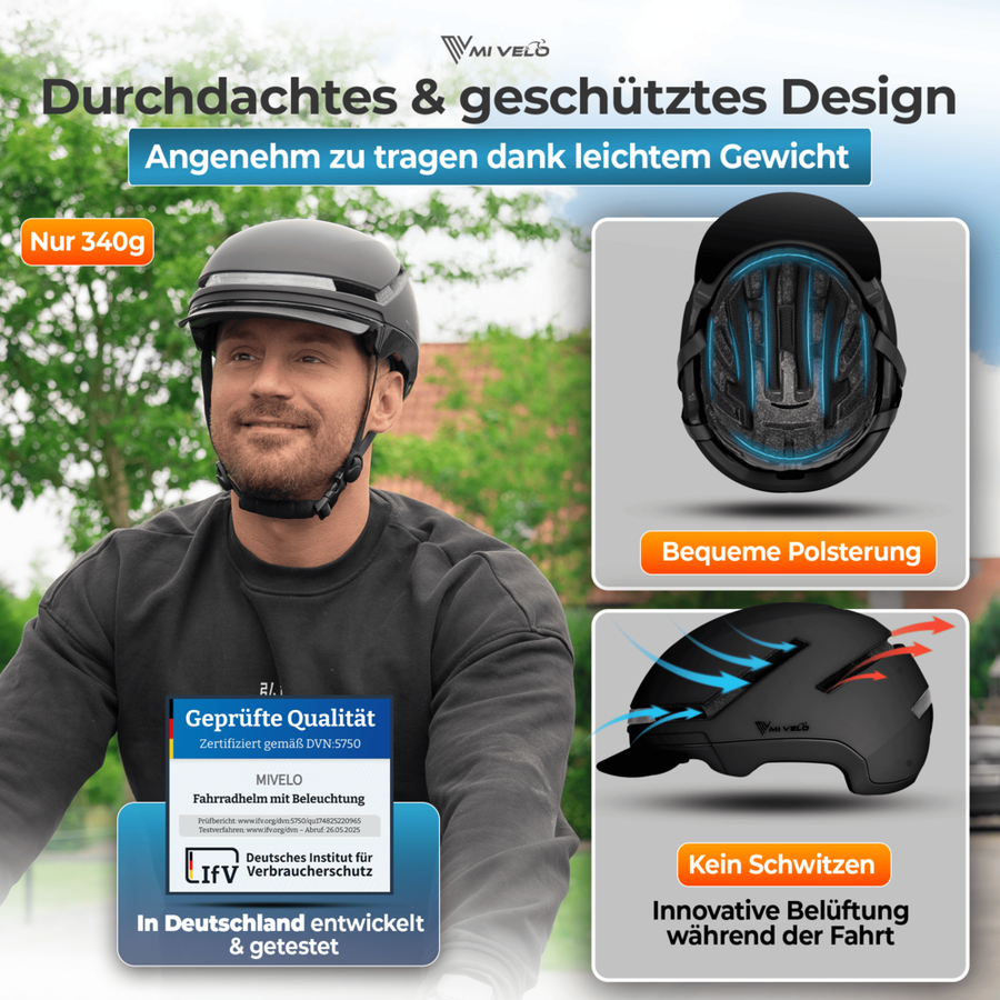 Casque de vélo Nova - LED - USB-C - Unisexe