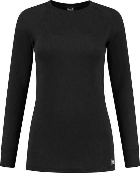 Heat Essentials - Sous-vêtements thermiques pour femmes - T-shirt thermique pour femmes - Noir - L - Vêtements thermiques pour femmes - T-shirt thermique à manches longues pour femmes