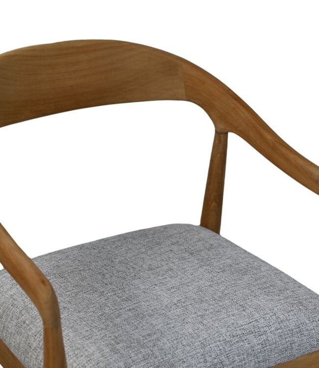 collection hsm - chaise de salle à manger modena - teck et gris - 55 × 41 × 78 cm