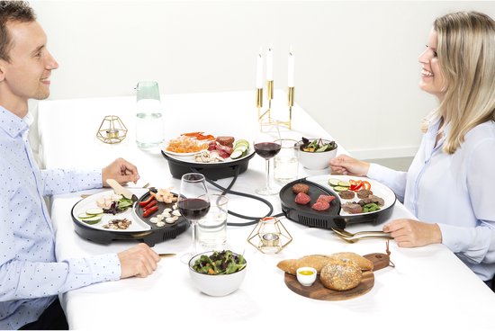 Princess Dinner4All 103082 - Set gastronomique - Gril et plaque de cuisson - 2 personnes - Lavable au lave-vaisselle - Sans PFAS