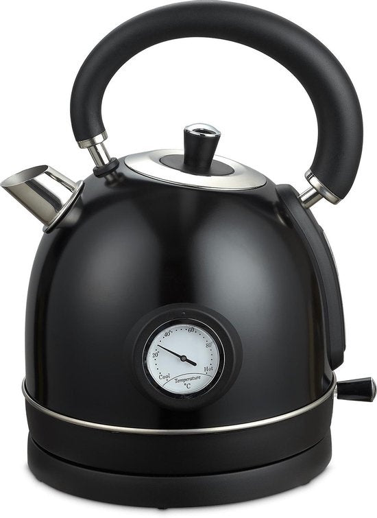 MOA Bouilloire Retro - 2200 watts - 1,8 litres - acier inoxydable - sans BPA - électrique - noir - EK3TB