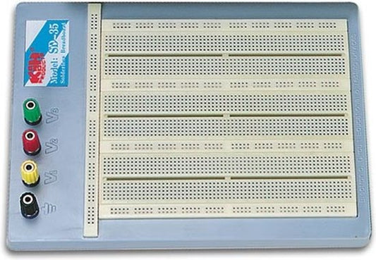 Velleman Planche à pain de haute qualité, sans soudure, 2420 contacts, compatible Arduino, ABS, gris