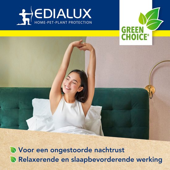 Diffuseur Edialux Citronnelle avec recharge, mélange de 4 huiles essentielles, recharge incluse, sans danger pour les enfants, favorise le sommeil, 45 nuits de repos ininterrompu, écologique et sans produits chimiques.