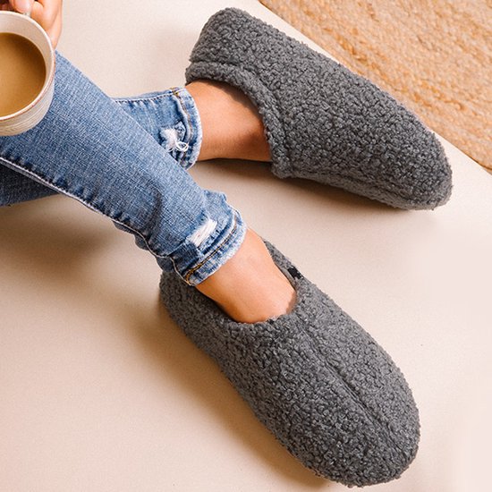 Chaussons Dames - Chaussons - Taille 42/43 - Gris - Antidérapant - Comfeet