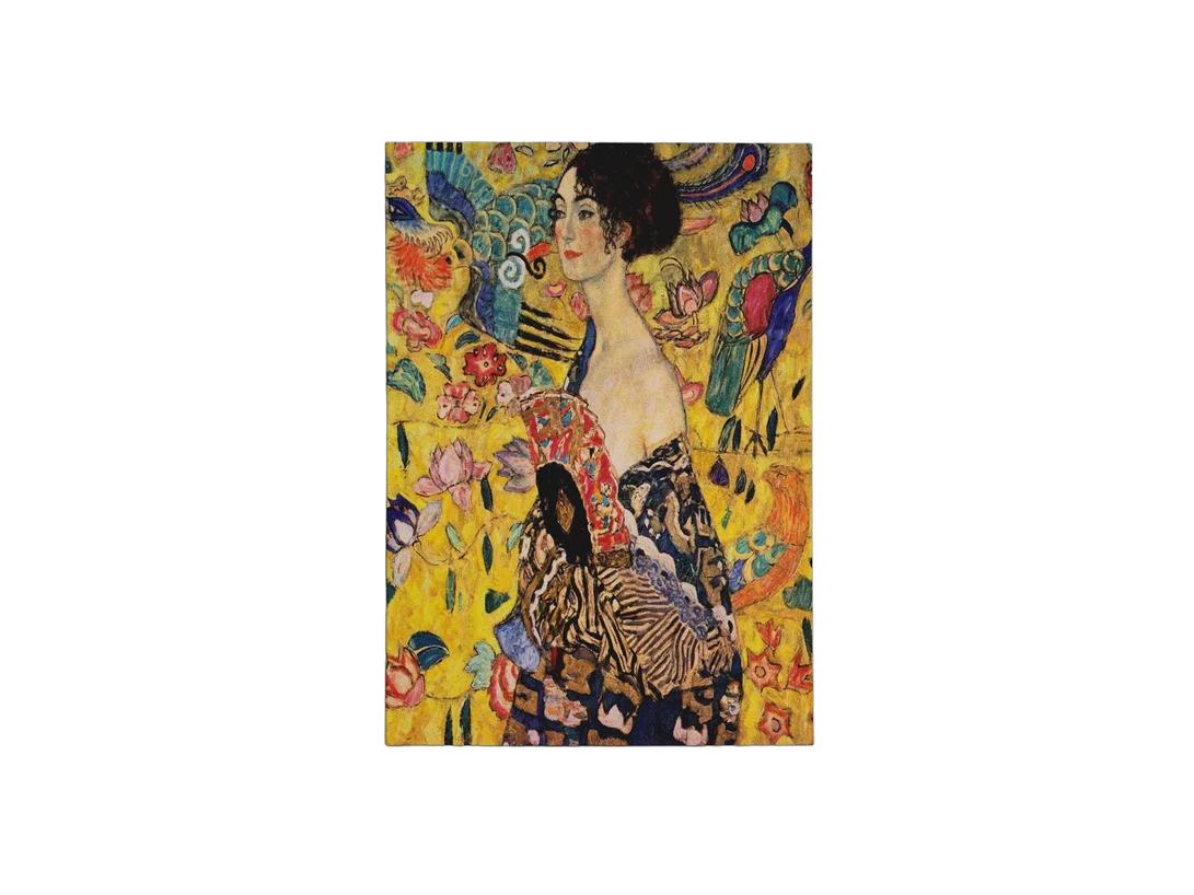 Tableau décoratif sur toile iBOOD - Femme à l'éventail - Couleurs douces - 60 x 80 cm