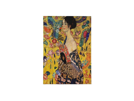Tableau décoratif sur toile iBOOD - Femme à l'éventail - Couleurs douces - 60 x 80 cm