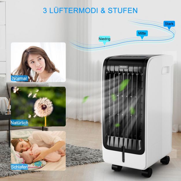Climatiseur portable Coast 3-en-1 75 W – 6 L – 32 x 25 x 57 cm – Noir et blanc