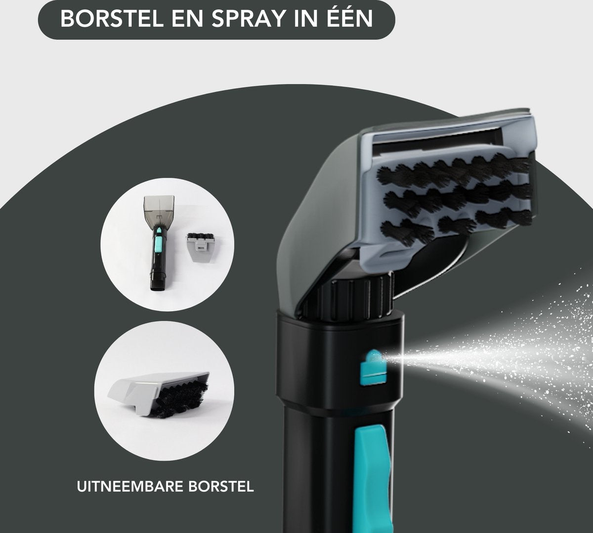 Achaté Nettoyeur de taches puissant - 2 réservoirs d'eau - 650W - 1200ml - Gris