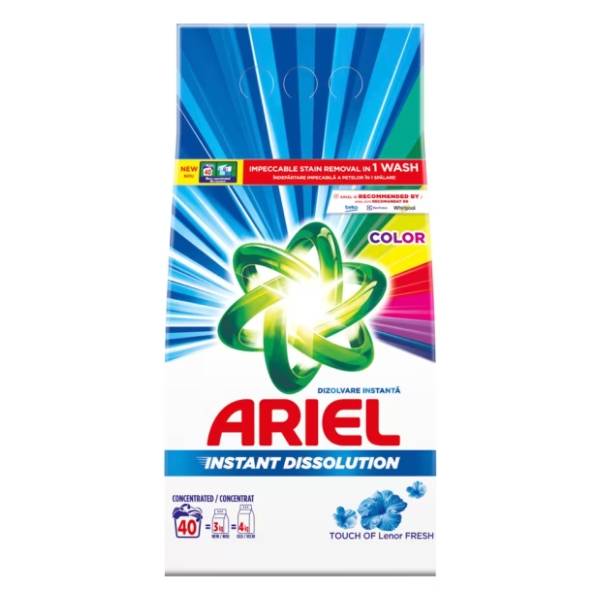 4 x Ariel Lessive en poudre Color 3 kg 40 sc