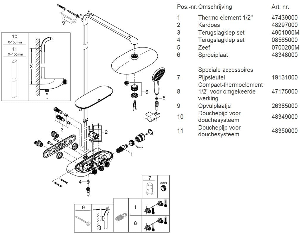 Système Grohe Rainshower SmartControl Duo - Douche à effet pluie 360 mm - Chromé