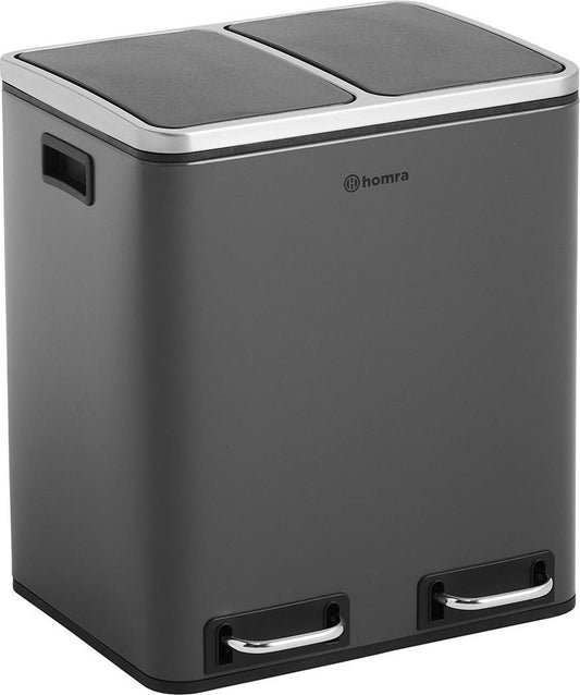 Homra BLINQ Poubelle de tri sélectif avec 2 compartiments - 2 x 15 L