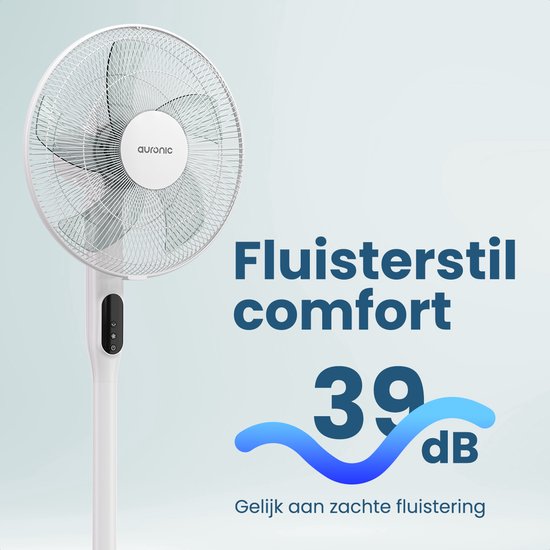 Auronic Ventilateur sur trépied - Ventilateur sur pied - Refroidisseur d'air - Ventilateur de sol et de table - 3 en 1 - 12 vitesses - Ventilateur silencieux - Ventilateur - Avec télécommande - Blanc