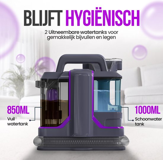 Strex Carpet Cleaner Extra Powerful - Nettoyeur de taches / Nettoyeur de meubles / Nettoyeur de matelas / Nettoyeur de canapés - 2 accessoires