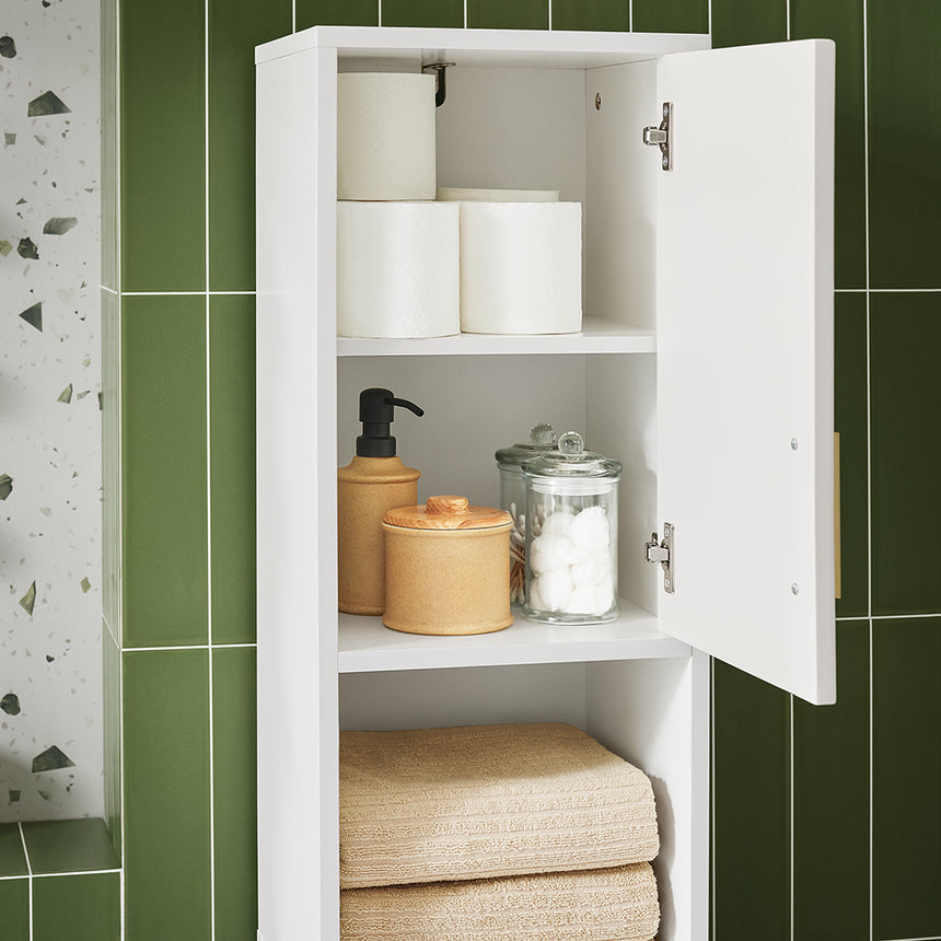 SoBuy BZR181-W Meuble à colonnes pour salle de bains, meuble de rangement étroit