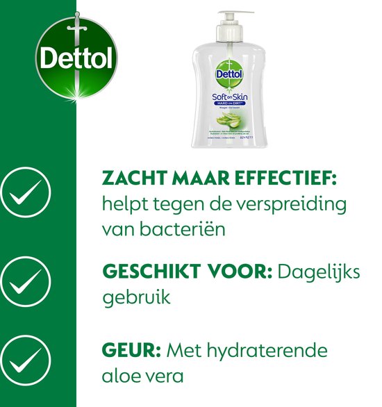 Savon pour les mains Dettol - Antibactérien - Adoucissant - À l'aloe vera - 250 ml