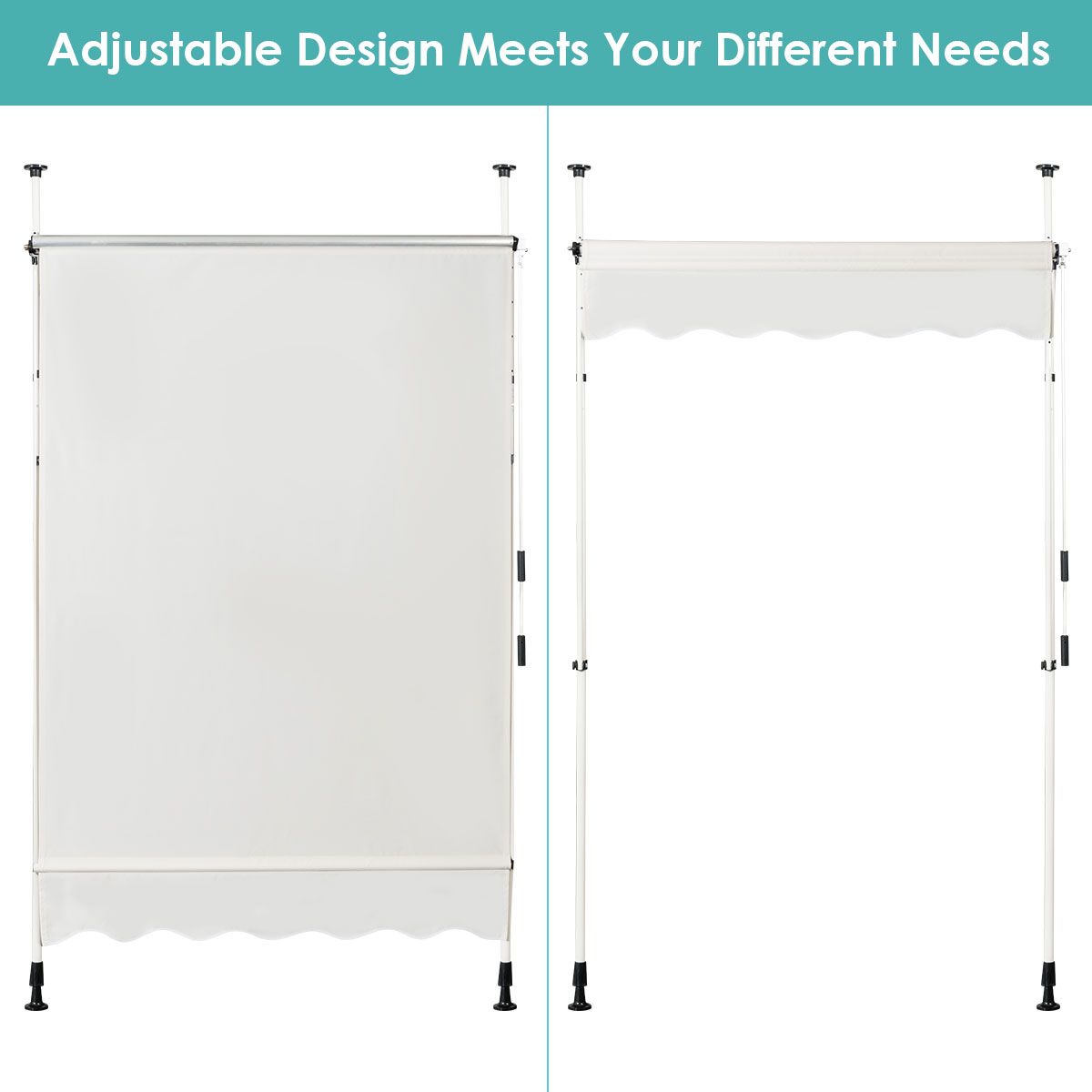 Auvent rétractable - Coast - Imperméable - 150 x 120 cm - Beige