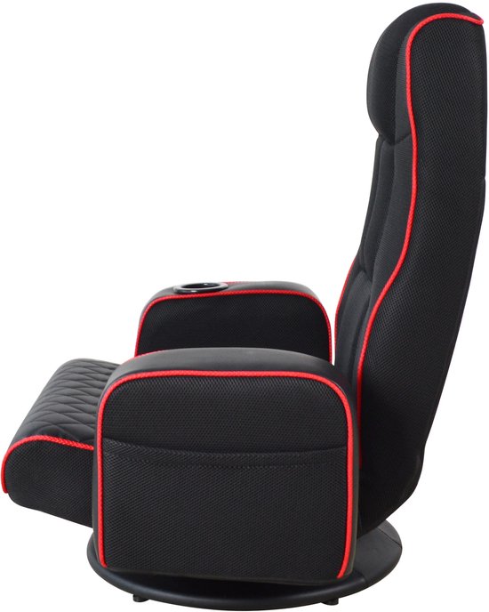 VDD Gaming - Fauteuil de gaming - Fauteuil au sol - Fauteuil de gaming noir/rouge - Fauteuil au sol réglable