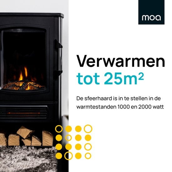 MOA Poêle électrique - Cheminée d'ambiance - Emplacement pour bois décoratif - EFS183C