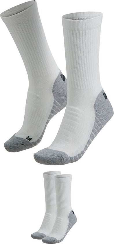Chaussettes de tennis - Unisexe - Multicolores et blanches - 45/47 - Lot de 2 paires - Chaussettes de padel - Chaussettes de sport - Anti-ampoules - Chaussettes de sport de qualité supérieure