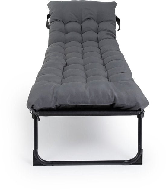 909 Chaise longue d'extérieur Premium avec coussin confortable - Dossier réglable - 189x59x30cm - Capacité de charge maximale : 110KG