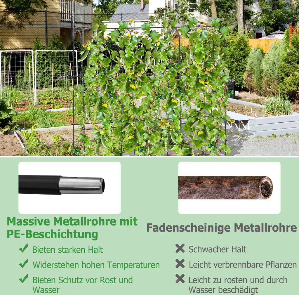 Coast Cucumber Rack Black - Support à plantes réglable avec filet - 179 x 32-65 x 180 cm