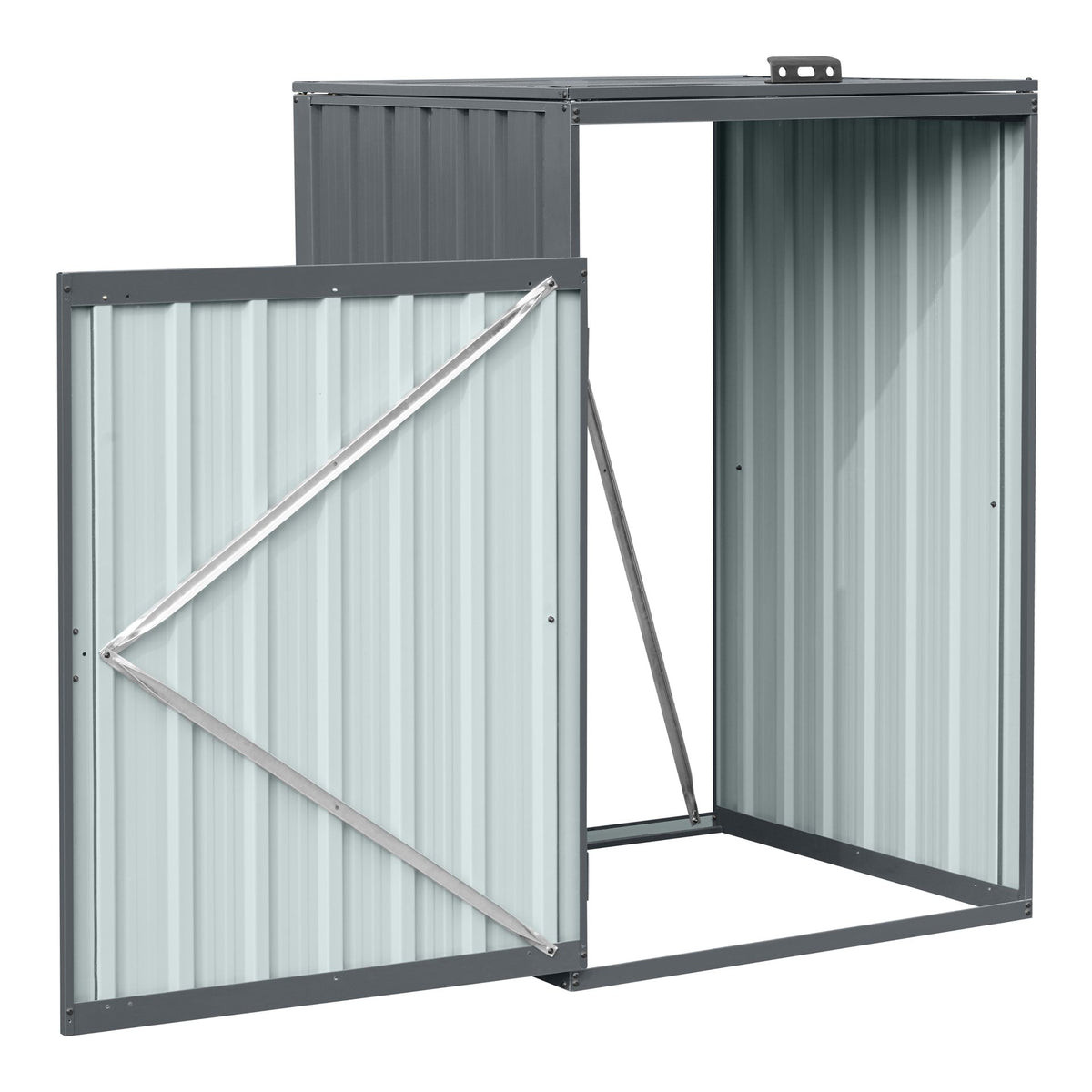 Axi Owen - Abri métallique pour conteneur, couleur anthracite - 1 conteneur - 80 x 80 x 122 cm
