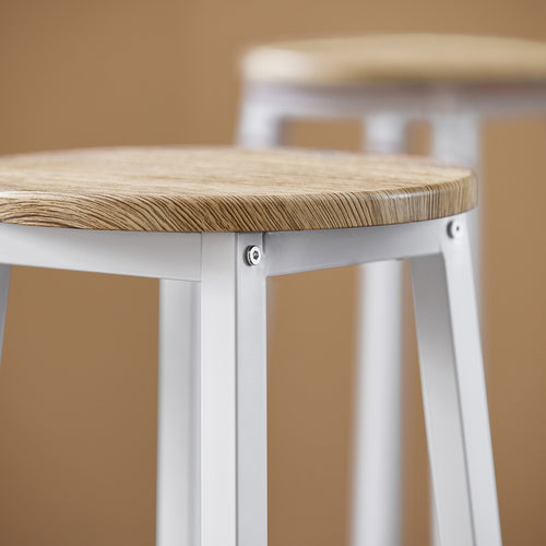 SoBuy Table de bar avec 4 tabourets - Max. 150 kg - Industriel - 120 x 40 x 100 cm - Marron / Noir