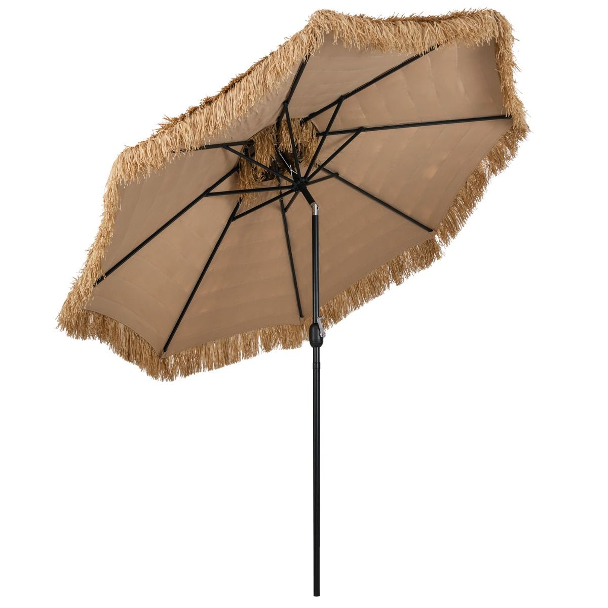 Coast 299 cm Tiki Parasol Hawaii Double Deck Market Parasol - Natural/Black, Ø 299 cm x 270 cm High