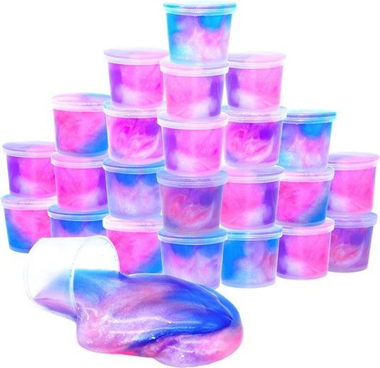 Partizzle 24x Unicorn Slime Pack - Unicorn Share Gifts - Grabbelton Making Slime Toys - Treat Gifts for Kids - Rose
