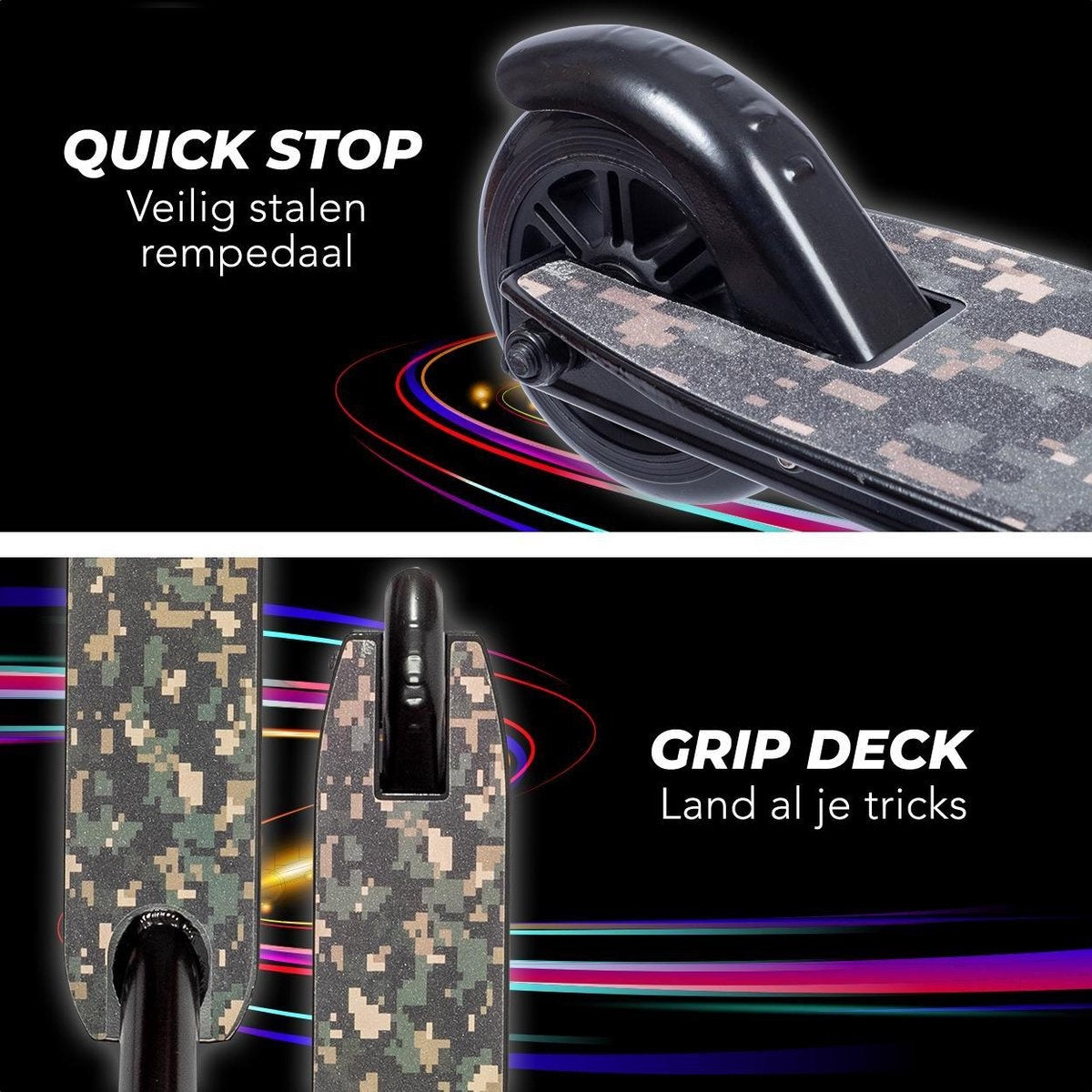 LifeGoods StuntRider - Scooter cascadeur - Étape 8+ Years - Roues 100mm - Garçons/Filles - Noir