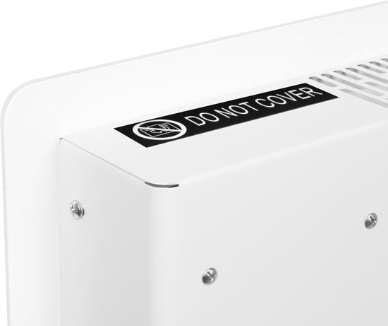 VONROC Chauffage électrique de luxe - Convecteur avec panneau en verre - 1250W/2500W- Chauffe les pièces jusqu'à 30m2 - Contrôlé par l'application (via Wifi) et manuellement - Thermostat et minuterie réglables - Blanc