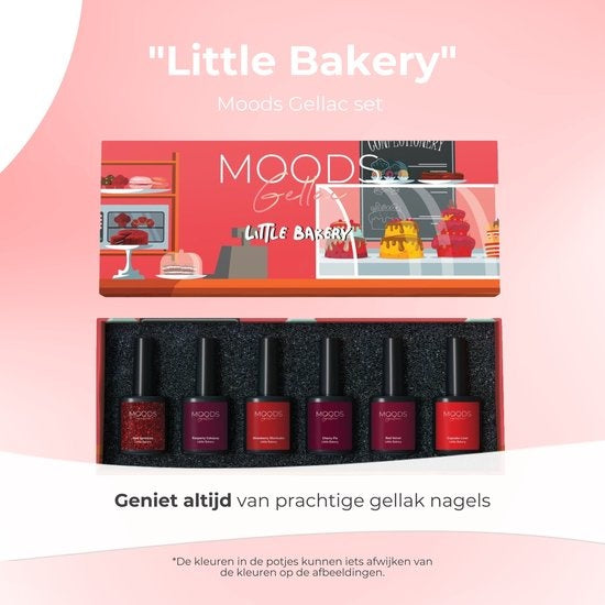 Moods Gellac 6-Piece Set - Gel Nail Polish - 8ML - Little Bakery Edition - Nails - Gel Polish Starter Pack - Chic Colours