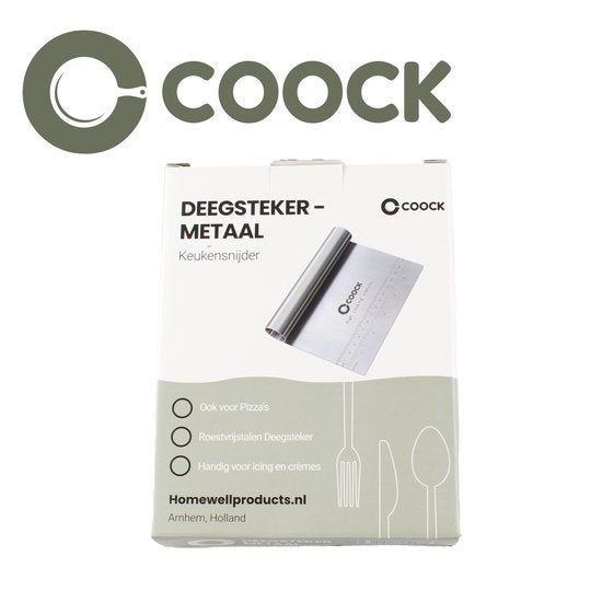 COOCK - Grattoir à pâte en acier inoxydable - Grattoir à pâte - Coupe-légumes - Couteau à pizza - Coupe-pâte - Grattoir pour gâteaux et tartes