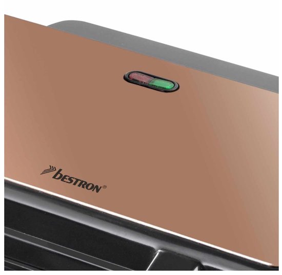 Appareil à croque-monsieur Bestron - ASM90XLCO - 900 W - Pour 2 croque-monsieur - Revêtement antiadhésif - Cuivre - Garantie 5 ans