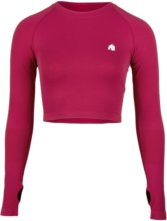 Gorilla Wear Hilton Seamless Cropped Long Sleeves - Fuchsia - XS/S