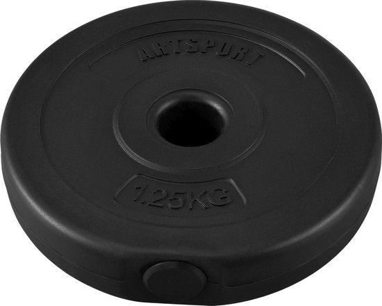 Haltères 10 kg - Juskys - 1 Pièce - Remplis de sable - noir