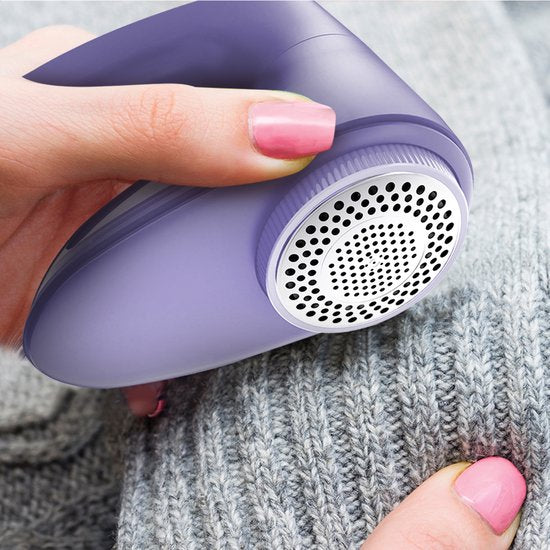 Auronic Electric Lint Remover - Dépoussiéreur sans fil - Autonomie de la batterie 60 minutes - Tondeuse à peluches - 2 accessoires supplémentaires - Violet
