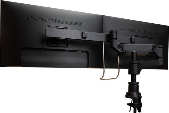R-Go Tools Smartbar R-Go Caparo bras pour moniteur, avec vérin à gaz pour deux écrans, capacité de charge 3-9 kg, 100% circulaire, noir