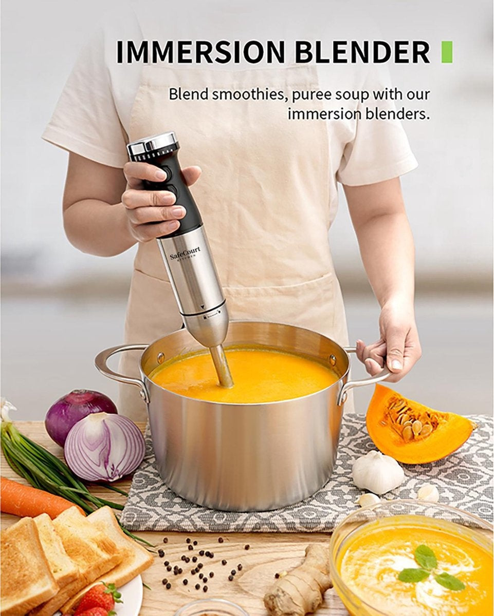 Mélangeur à main de cuisine Safecourt - Bol à hacher - Fouet - Tasse à mélanger - Ensemble