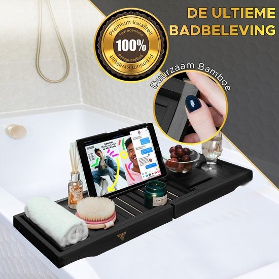 Toivo Bathboard - Extensible 75 - 111 cm - 2 bombes de bain incluses - Support de bain - Pour le bain