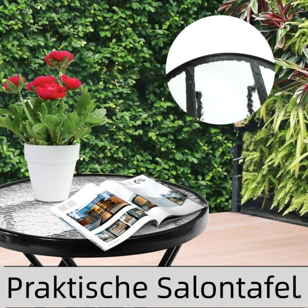 Coast 3-piece folding bistro set Outdoor Swenk chairs with table blue + grey