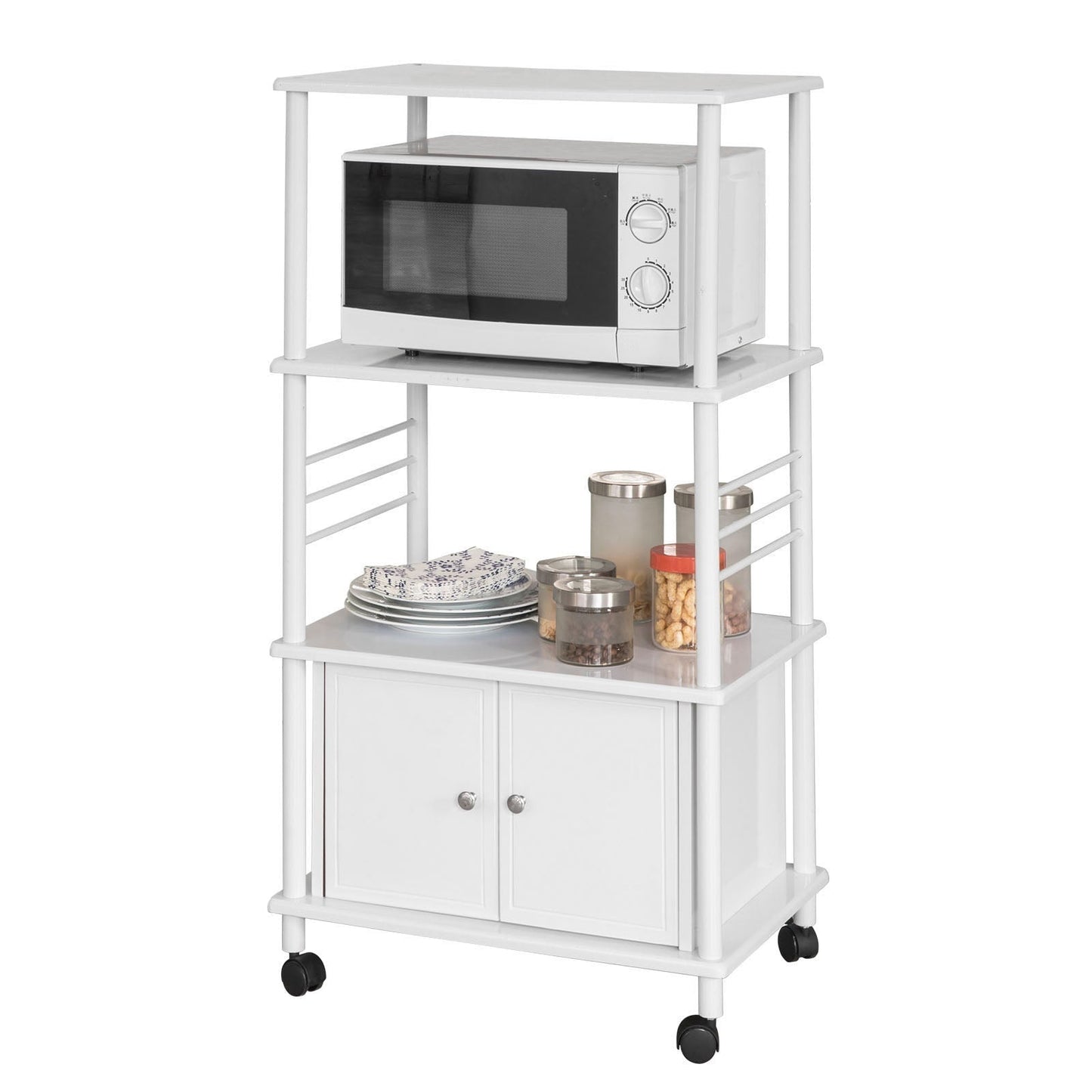 SoBuy Armoire de cuisine à roulettes - Blanc - 60x115x40 cm